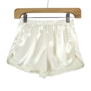 Brandy Melville John Galt Cream Satin Hot Shorts‎ One Size